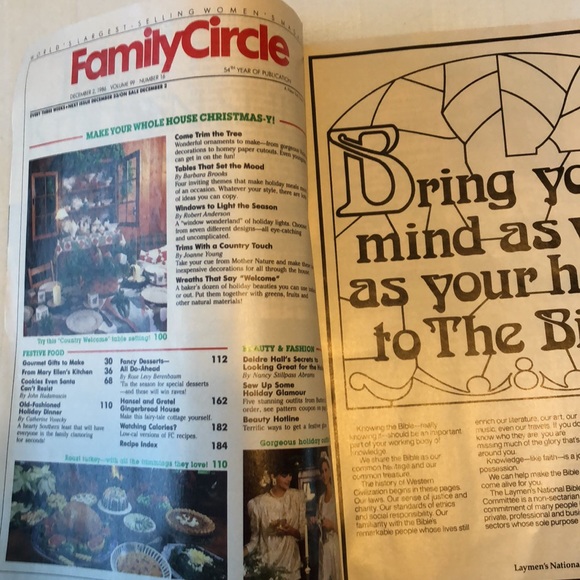 Family Circle-December 2, 1986 - Vintage Holiday Magazine - 184 pages - #229 - Picture 3 of 12